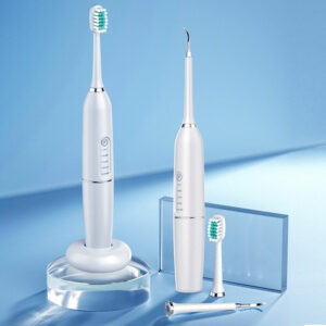 מברשת חשמלית חכמה 2 ב- 1 להלבנה והסרת אבנית מהשיניים